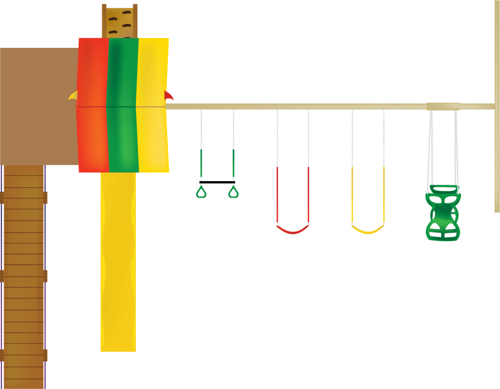 PlayMor Poly Golden Retreat Swing Set Sketch