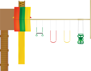 PlayMor Poly Golden Retreat Swing Set Sketch